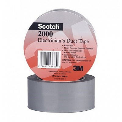 3M 2000 többcélú PVC szalag villanyszerelők számára, szürke, 50 mm x 46 m