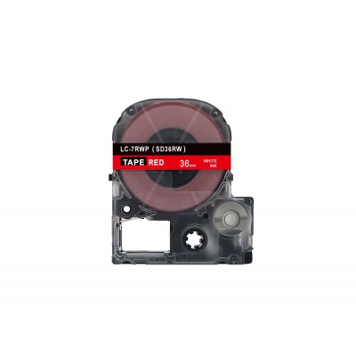 Epson LC-SD36RW, 36mm x 8m, fehér nyomtatás / piros alapon, utángyártott szalag