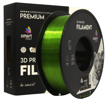 Smart Print FG-S198-E1, 3D filament, PETG, 1,75mm, 1000g, Átlátszó zöld (Transparent green)