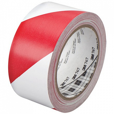 3M 767 PVC szalag fehér-piros, 50 mm x 33 m