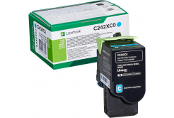 Lexmark C242XC0 cián (cyan) eredeti toner