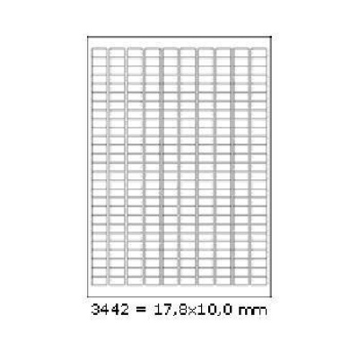 Öntapadó címkék 17,8 x 10 mm, 270 címek, A4, 100 ív