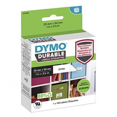 Dymo polipropilén címkék 54mm x 25mm, fehér, 160 db, 2112283