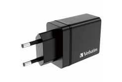 VERBATIM Univerzální adaptér nabíječka CHR-30EU2, 30W, 1x USB-C, 3x USB černá