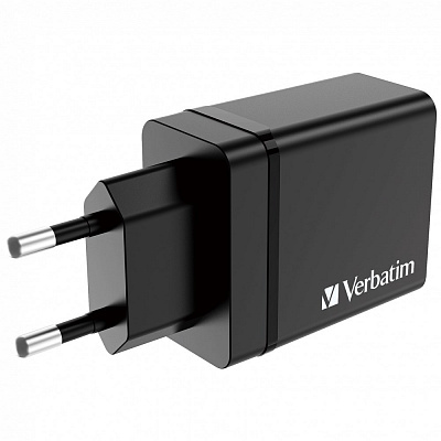 VERBATIM Univerzális adapter töltő CHR-30EU2, 30W, 1x USB-C, 3x USB fekete
