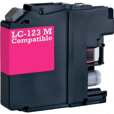 Brother LC-123 bíborvörös (magenta) kompatibilis tintapatron