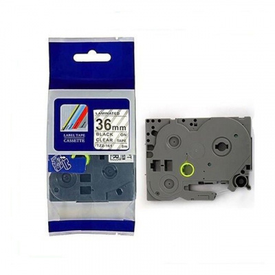 Brother TZ-M61 / TZe-M61, 36mm x 8m, fekete nyomtatás/átlátszó matt alapon, utángyártott szalag