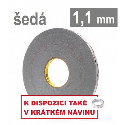3M VHB™ 4941-P, vastagság 1,1 mm; világosszürke, kétoldalas, nagyon erős tapadású akril ragasztószalag 19 mm x 33 m