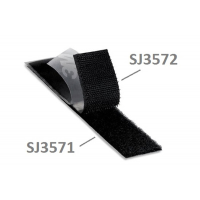 3M Hook & Loop SJ3571, fekete, hurkok, 25 mm x 45,7 m