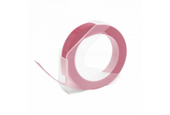 Dymo Omega, 9mm x 3m, fehér nyomtatás / rózsaszínű alapon, kompatibilis szalag
