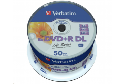 VERBATIM DVD+R Double Layer 8.5GB 8X 50 Pack Spindle