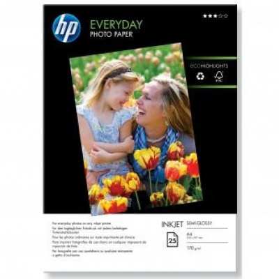 HP Q5451A Everyday Glossy Photo Paper, fotópapírok, fényes, fehér, A4, 200 g/m2, 25 db, Q5451A, inkousto