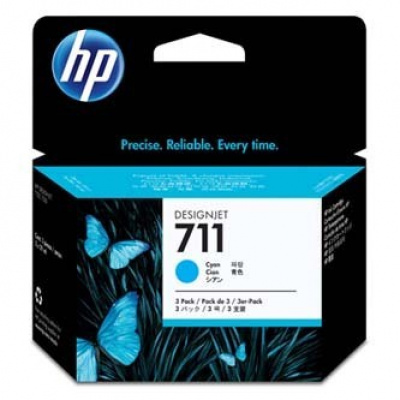 HP 711 CZ134A 3 db cián (cyan) eredeti tintapatron
