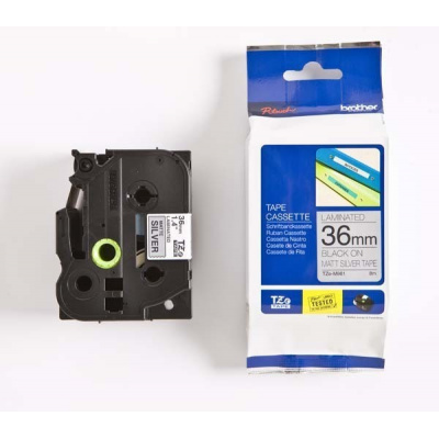Brother TZ-M961 / TZe-M961, 36mm x 8m, fekete nyomtatás / ezüst alapon, eredeti szalag