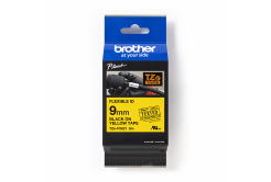Brother TZ-FX621 / TZe-FX621, 9mm x 8m, fekete nyomtatás / sárga alapon, eredeti szalag