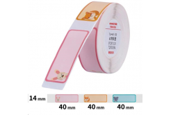 Niimbot A2A28678701, 14x40mm, 160db, Állatok, színes önragasztó címkék