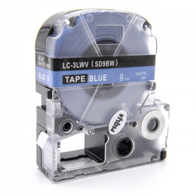 Epson LC-SD9BW, 9mm x 8m, fehér nyomtatás / kék alapon, utángyártott szalag