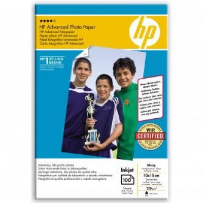 HP Advanced Glossy Photo Paper, fotópapírok, fényes, zdokonalený, fehér, 10x15cm, 4x6", 250