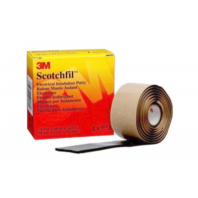 3M Scotchfil Elektromos szigetelő masztix szalag, fekete, tl. 3,1 mm, 38 mm x 1,5 m