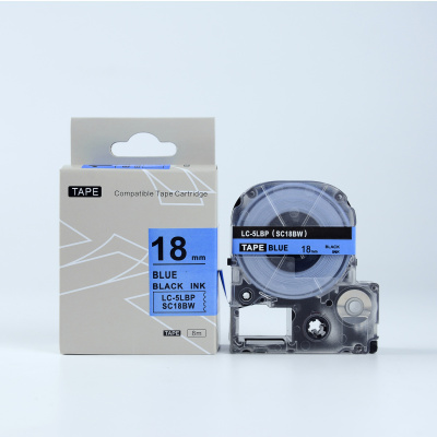 Epson LTS18BW, 18mm x 5m, kék nyomtatás / fehér alapon, utángyártott szalag