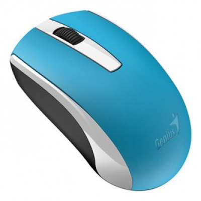 Genius Egér Eco-8100 31030010412, 1600DPI, 2.4 [GHz], optikai, 3 gomb, vezetéknélküli USB, kék, Integrált