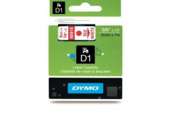 Dymo D1 40915, S0720700, 9mm x 7m, piros nyomtatás / fehér alapon, eredeti szalag