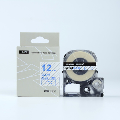 Epson LK-4TLN, ST12BW, 12mm x 9m, kék nyomtatás / átlátszó alapon, kompatibilis szalag
