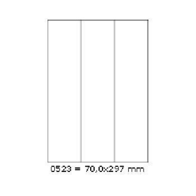 Öntapadó címkék 70 x 297 mm, 3 címkék, A4, 100 ív