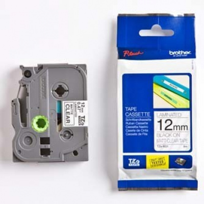 Brother TZ-M31, 12mm x 8m, fekete matt nyomtatás/átlátszó alapon, eredeti szalag