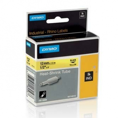 Dymo Rhino 18056, S0718310, 12mm x 1,5m fekete nyomtatás / sárga alapon, eredeti szalag