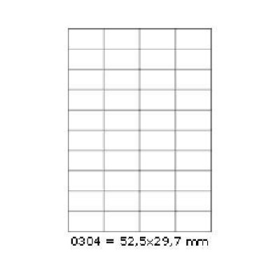 Öntapadó címkék 52,5 x 29,7 mm, 40 címek, A4, 100 ív