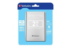 Verbatim 53189 Store N Go, Külső merevlemez, 2.5", USB 3.0 (3.2 Gen 1), 2TB, ezüst