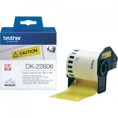 Brother DK-22606, 62mm x 15,24m, sárga, fóliával bevont, eredeti folyamatos tekercs