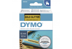 Dymo D1 2084349, 12mm x 3m, fekete nyomtatás/arany alapon, eredeti szalag