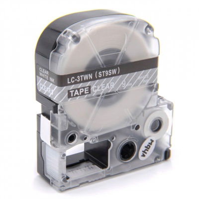 Epson LC-ST9SW, 9mm x 8m, fehér nyomtatás / átlátszó alapon, utángyártott szalag