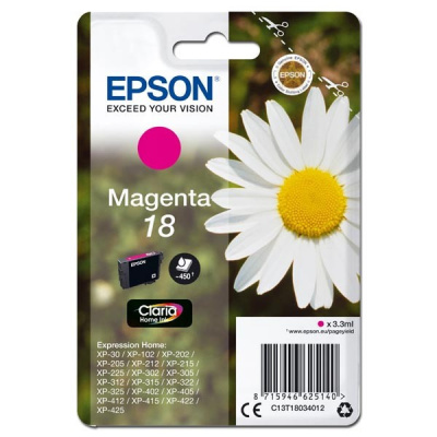 Epson 18 T180340 bíborvörös (magenta) eredeti tintapatron