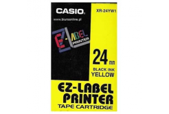 Casio XR-24YW1, 24mm x 8m, fekete nyomtatás / sárga alapon, eredeti szalag