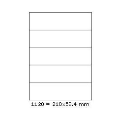 Öntapadó címkék 210 x 59,4 mm, 5 címek, A4, 100 ív