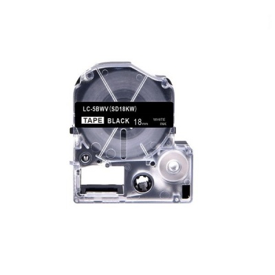 Epson LC-SD18KW, 18mm x 8m, fehér nyomtatás / fekete alapon, utángyártott szalag