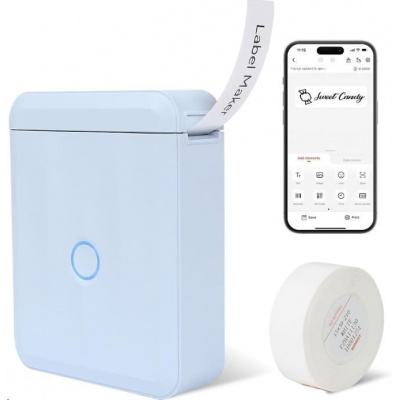 Niimbot D110-M Smart 1AA56301619, címkenyomtató, kék + címketekercs