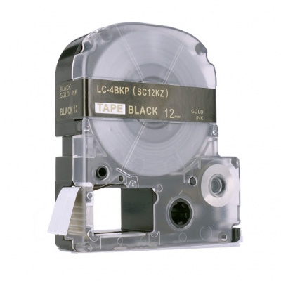 Epson LK-SC12KZ, 12mm x 9m, arany nyomtatás / fekete alapon, utángyártott szalag