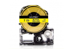 Epson LK-4YBA7, BU7Y, 7 mm x 2,5 m, fekete nyomtatás / sárga alapon, kompatibilis szalag