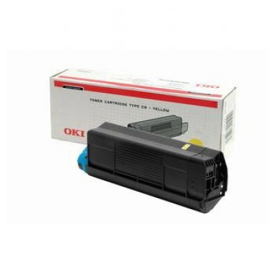 Toner OKI C5100, 5200, 5300, 5400, Typ C6, sárga, 42127405, 5000s