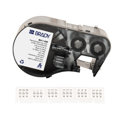 Brady M4-7-498 / 170787, 12.70 mm, Vinyl, fekete nyomtatás / fehér alapon