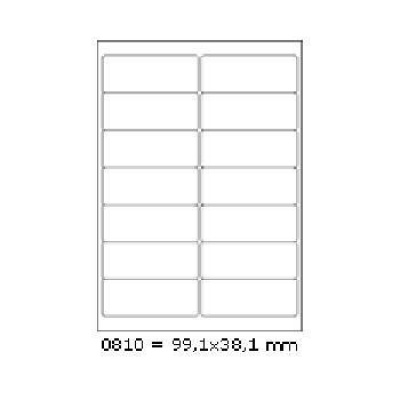Öntapadó címkék 99,1 x 38,1 mm, 14 címek, A4, 100 ív