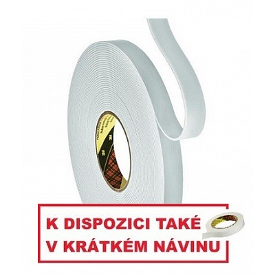 3M 9515W Montážní pěnová oboustranná páska, bílá 19 mm x 33 m