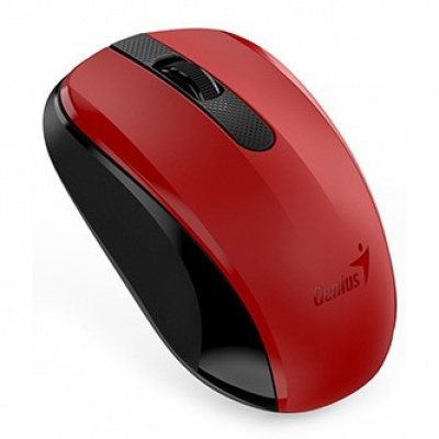 Genius Egér NX-8008S 31030028401, 1200DPI, 2.4 [GHz], optikai, 3 gomb, vezetéknélküli USB, piros, 1 db AA