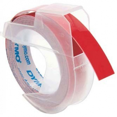 Dymo S0898150 520102, 9mm x 3m, fehér nyomtatás / piros alapon, eredeti szalag