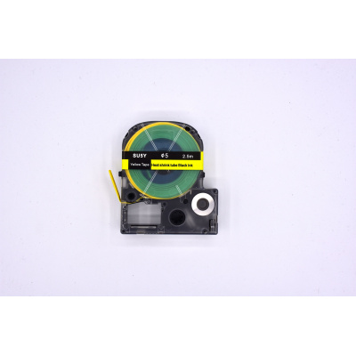 Epson LK-4YBA5 / SU5Y, 5 mm x 2,5 m, fekete nyomtatás / sárga háttér, zsugorcső-kompatibilis szalag