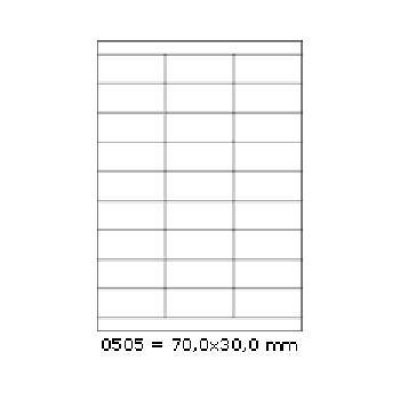 Öntapadó címkék 70 x 30 mm, 27 címek, A4, 100 ív